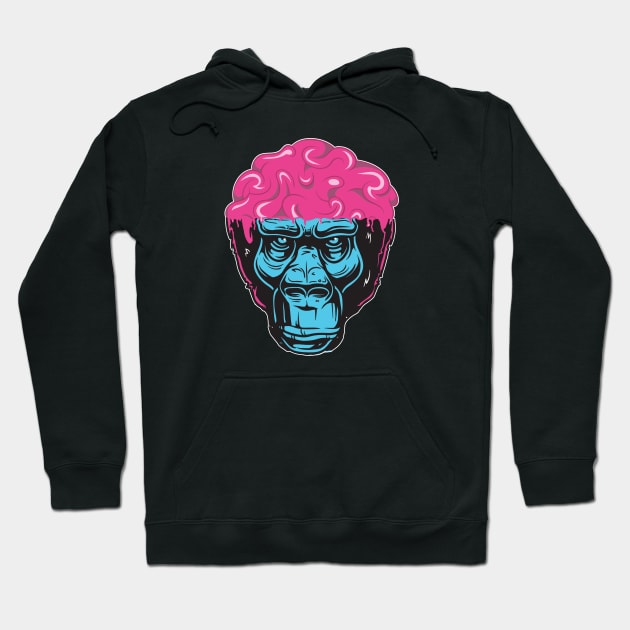 Brain Monkey Chimpanse Hoodie by Foxxy Merch